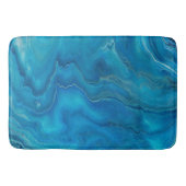 Abstractie blauw en Blauwgroen marmer Badmat (Voorkant)