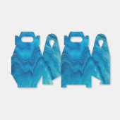 Abstractie blauw en Blauwgroen marmer Bedankdoosjes (Uitgevouwen)