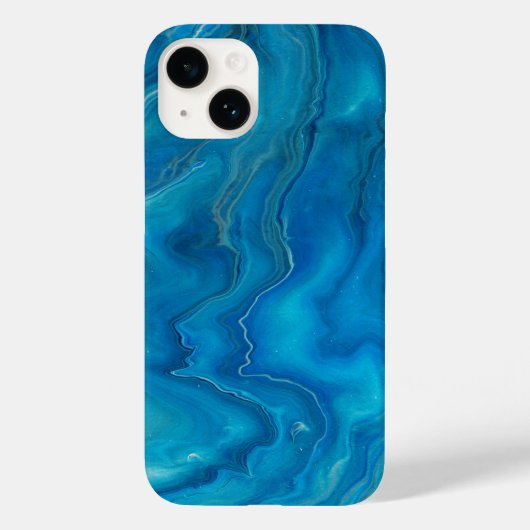 Abstractie blauw en Blauwgroen marmer Case-Mate iPhone Case (Achterkant)