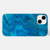 Abstractie blauw en Blauwgroen marmer Case-Mate iPhone Case (Achterkant (horizontaal))