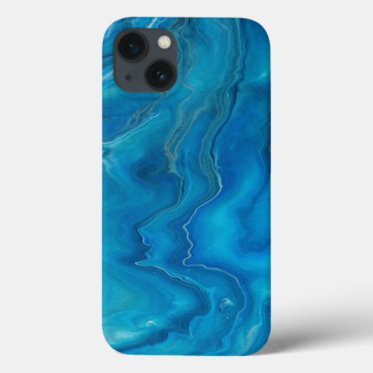 Abstractie blauw en Blauwgroen marmer Case-Mate iPhone Case (Achterkant)