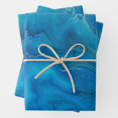 Abstractie blauw en Blauwgroen marmer Inpakpapier Vel (In situ)