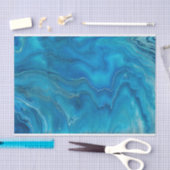 Abstractie blauw en Blauwgroen marmer Tissuepapier (Craft)