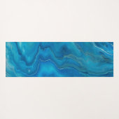 Abstractie blauw en Blauwgroen marmer Yogamat (Achterkant (horizontaal))