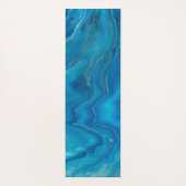 Abstractie blauw en Blauwgroen marmer Yogamat (Achterkant)