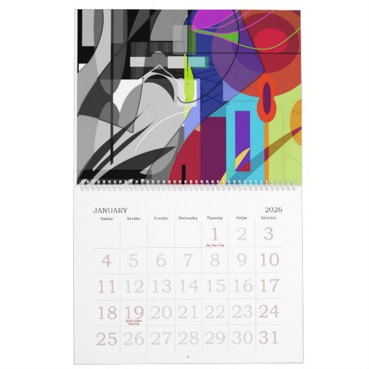 ABSTRACTIE CALENDAR KALENDER (Jan 2026)