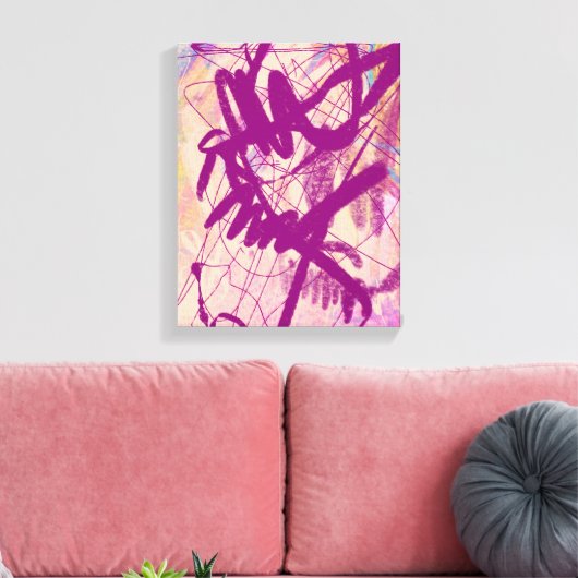 Abstractie "Diner met wijn" Canvas Afdruk (Insitu (Woonkamer))