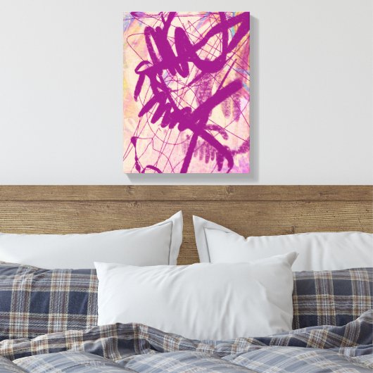 Abstractie "Diner met wijn" Canvas Afdruk (Insitu (Slaapkamer))