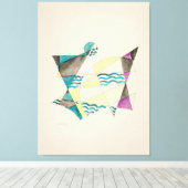 Abstractie gebaseerd op zeilen canvas afdruk (Insitu (Houten vloer))