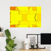 Abstractie in geel poster (Thuiskantoor)