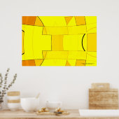 Abstractie in geel poster (Keuken)