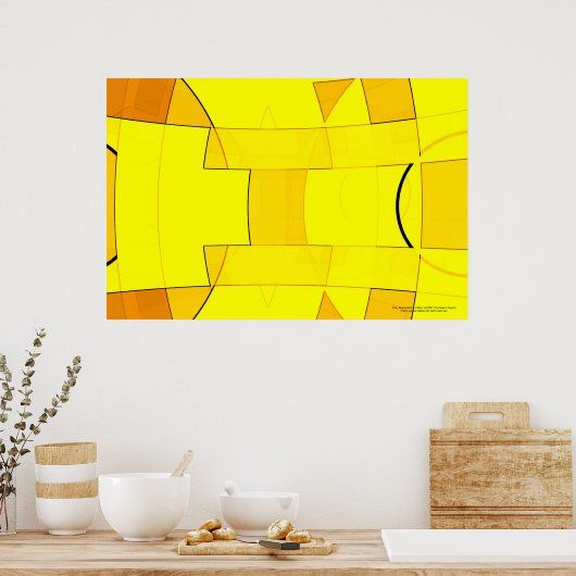 Abstractie in geel poster (Keuken)