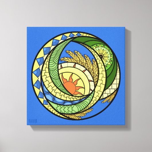 Abstractie. Oekraïense canvasprint met spanframe Canvas Afdruk (Voorkant)