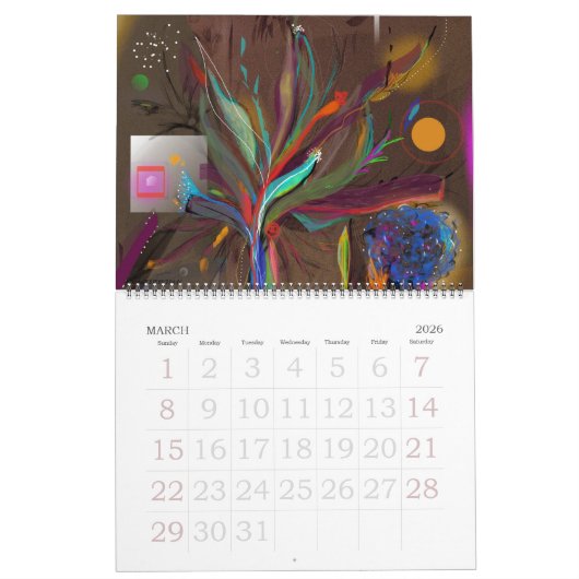 ABSTRACTIE Oorspronkelijke digitale schema's Kalender (Mar 2026)