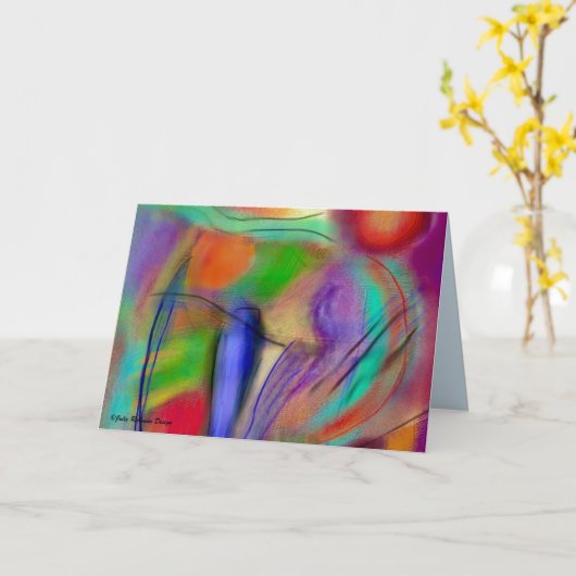 Abstractie op romantische kaart (Gele Bloem)