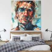 Abstractie, portret, olieverf, meisjesschilderij canvas afdruk (Insitu (Slaapkamer))