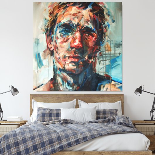 Abstractie, portret, olieverf, meisjesschilderij canvas afdruk (Insitu (Slaapkamer))