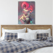 Abstractie, portret, olieverf, meisjesschilderij canvas afdruk (Insitu (Slaapkamer))