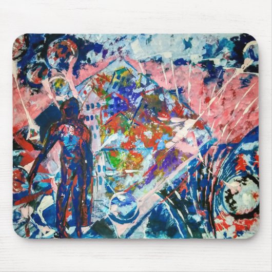 Abstractie, ruimte, universum, aliens muismat (Voorkant)