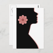 Abstractie silhouet Schitterende zwarte rode vrouw Briefkaart (Voorkant / Achterkant)