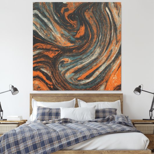 Abstractie Terrestre Canvas Afdruk (Insitu (Slaapkamer))