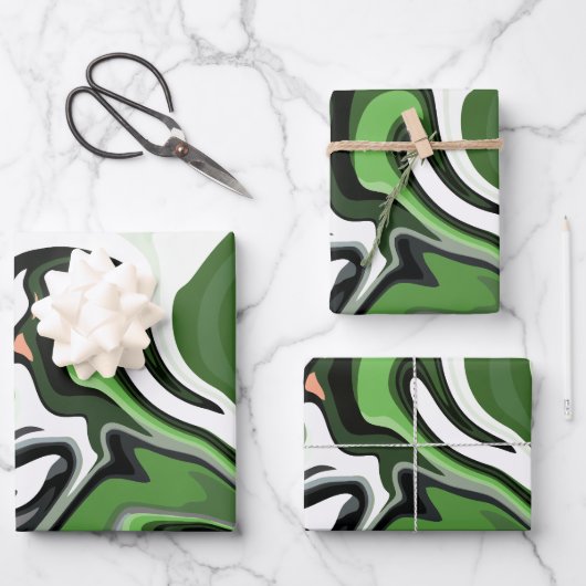 Abstractie van de groene harmonie inpakpapier vel (Voorkant)