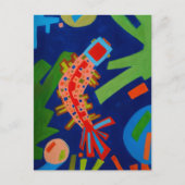 abstractie, vis, karper, kubisme, briefkaart (Voorkant)