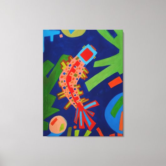 abstractie, vis, karper, kubisme, canvas afdruk (Voorkant)