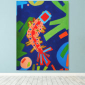 abstractie, vis, karper, kubisme, canvas afdruk (Insitu (Houten vloer))