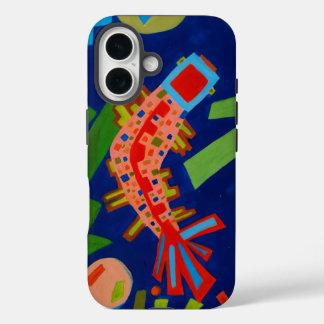 abstractie, vis, karper, kubisme, iPhone 16 hoesje