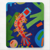 abstractie, vis, karper, kubisme, muismat (Voorkant)