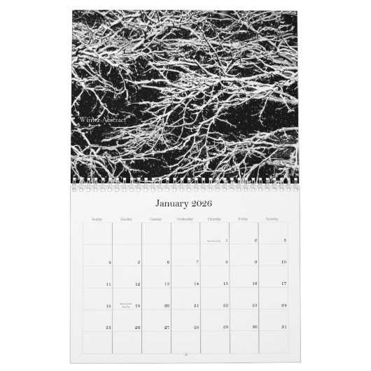 'Abstracties in zwart-wit' 2026 Kalender (Jan 2026)