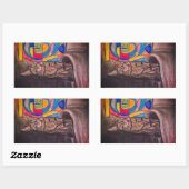 Abstracties van katten rechthoekige sticker (Vel)