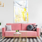 'Abstraction' Grijs en Geel Art Canvas Print (Insitu (Woonkamer))