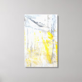 'Abstraction' Grijs en Geel Art Canvas Print (Voorkant)