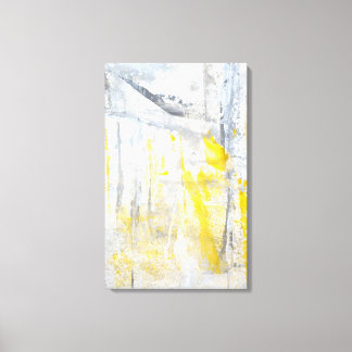 'Abstraction' Grijs en Geel Art Canvas Print