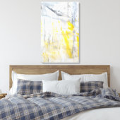 'Abstraction' Grijs en Geel Art Canvas Print (Insitu (Slaapkamer))