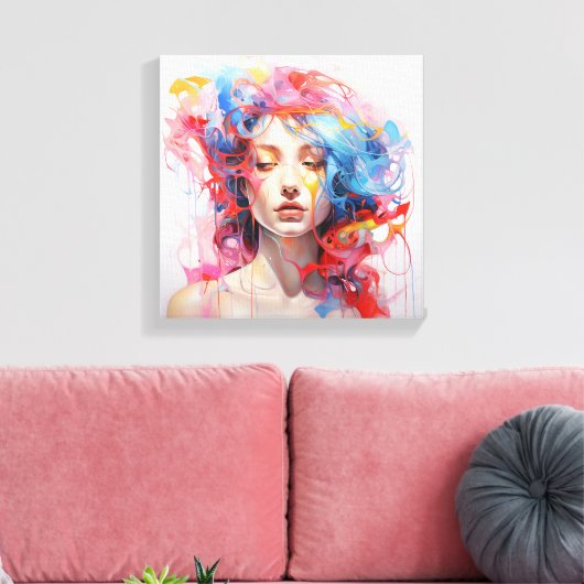 Abstractipop1 Canvas Afdruk (Insitu (Woonkamer))