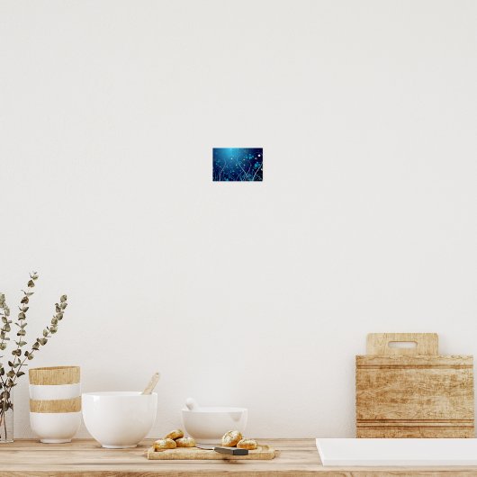 Abstracto azul poster (Keuken)