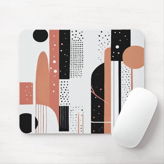 abstracto boho círculos y formas terracotta muismat (Met muis)