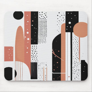 abstracto boho círculos y formas terracotta muismat