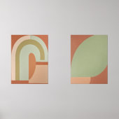 Abstracto Boho formas Circulares Terracota y oliva Muurkunst Sets (Voorkant)