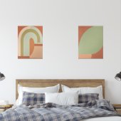Abstracto Boho formas Circulares Terracota y oliva Muurkunst Sets (Slaapkamer)