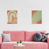 Abstracto Boho formas Circulares Terracota y oliva Muurkunst Sets (Woonkamer)