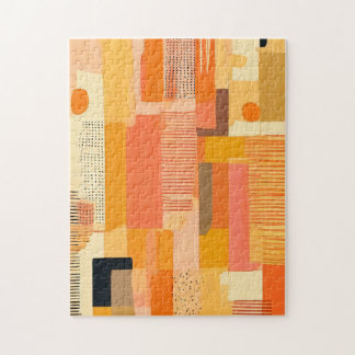 abstracto boho formas naranja legpuzzel