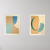 abstracto boho formas verdes suaves muurkunst sets (Voorkant)