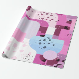 Abstracto Geométrico en Rosa y Azul Cadeaupapier