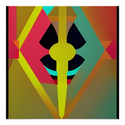 Abstracto Rayo Y Luz Multicolor Perfect Poster (Voorkant)