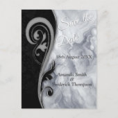 Abstracts goud op zwart en gemengd marmeren textur aankondigingskaart (Voorkant)