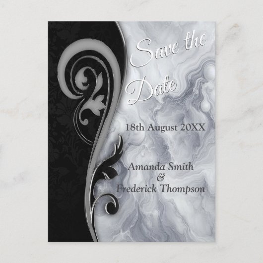 Abstracts goud op zwart en gemengd marmeren textur aankondigingskaart (Voorkant)